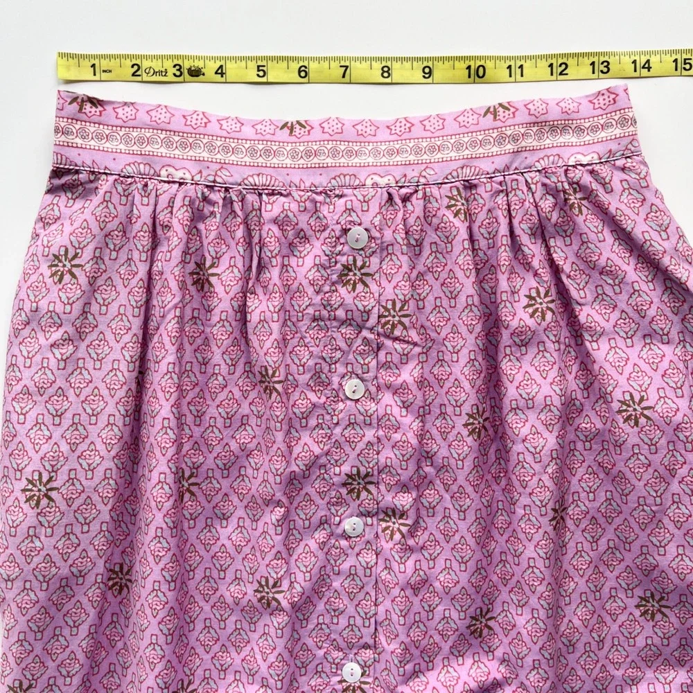 NEW Xirena Taryn Cotton Silk Midi Skirt Pink Posey Womens Medium - Picture 8 of 11